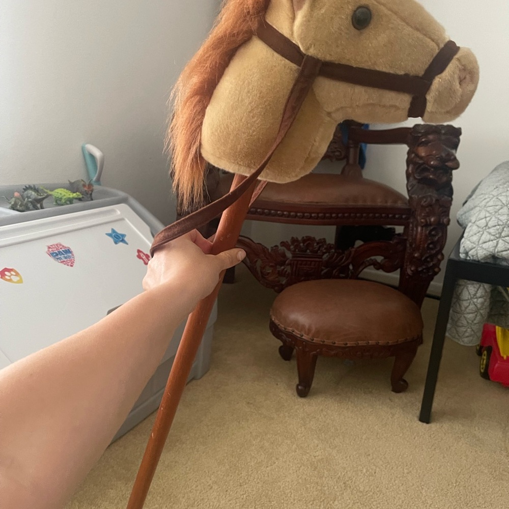 Brown Plush Stick Horse Toy